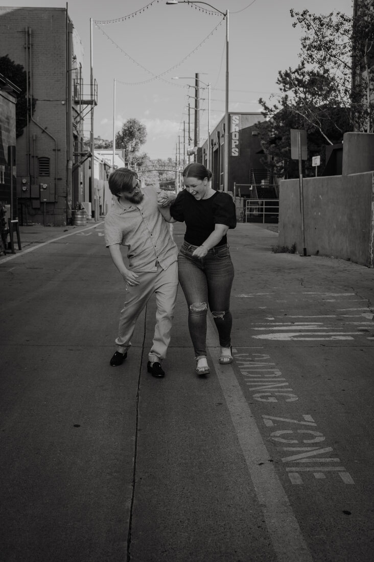 Candid laughing couple